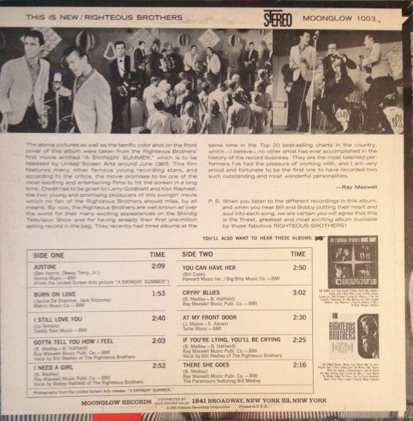 The Righteous Brothers - This Is New! - LP