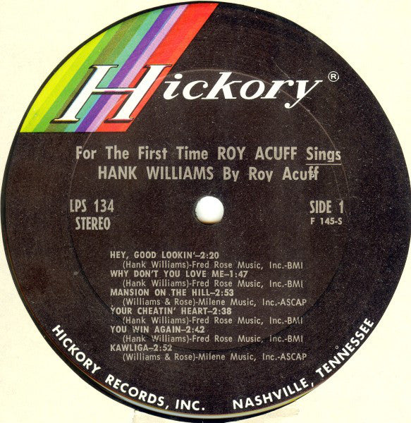 Roy Acuff - Roy Acuff Sings Hank Williams - LP