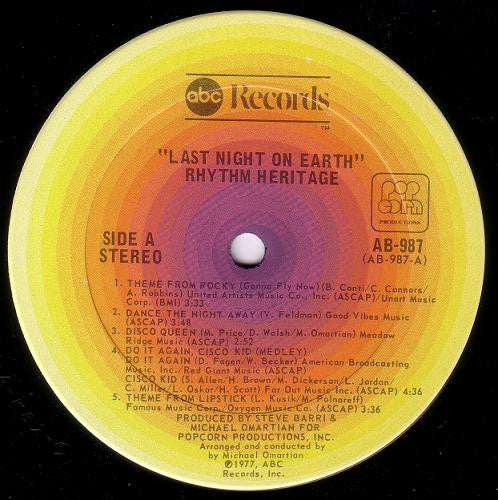 Rhythm Heritage - Last Night On Earth - LP