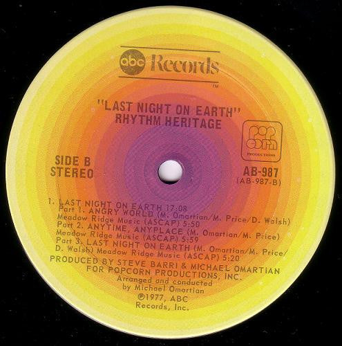 Rhythm Heritage - Last Night On Earth - LP