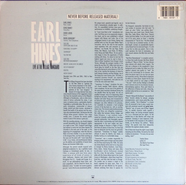 Earl Hines - Live At The Village Vanguard - LP