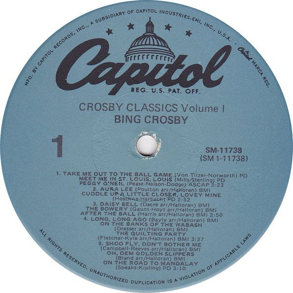 Bing Crosby - Crosby Classics Volume I - LP