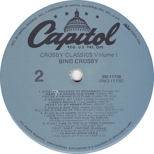 Bing Crosby - Crosby Classics Volume I - LP