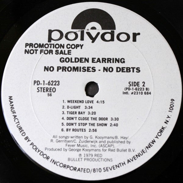 Golden Earring - No Promises - No Debts - LP
