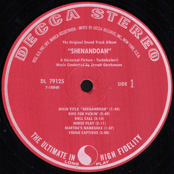 Joseph Gershenson - Shenandoah, The Original Soundtrack Album - LP