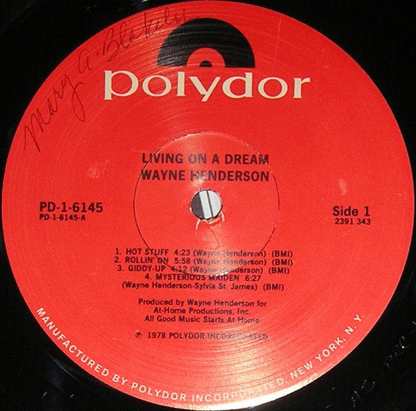 Wayne Henderson - Living On A Dream - LP