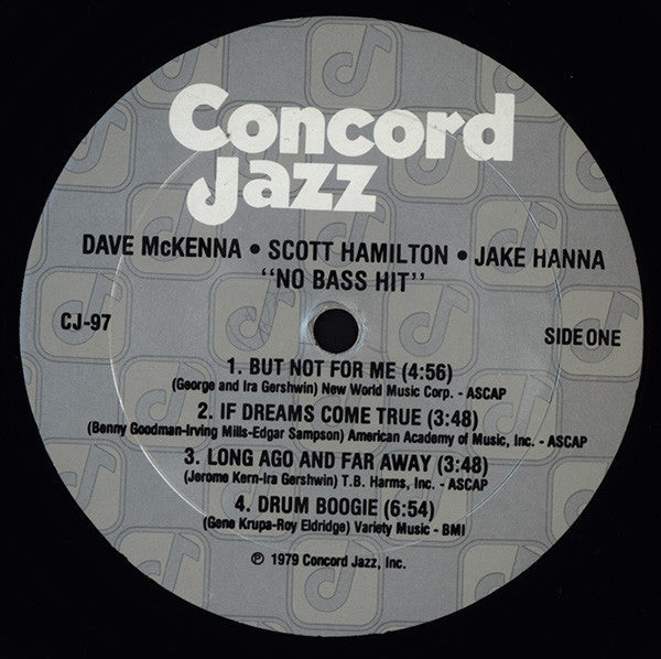 Dave McKenna · Scott Hamilton · Jake Hanna - No Bass Hit - LP