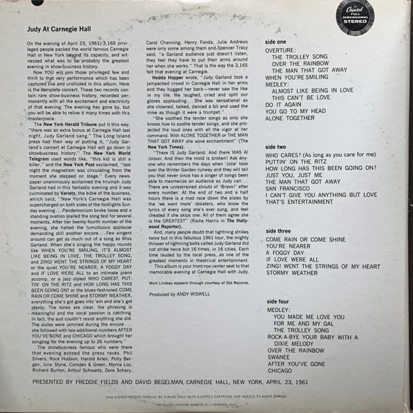 Judy Garland - Judy At Carnegie Hall - Judy In Person - LP