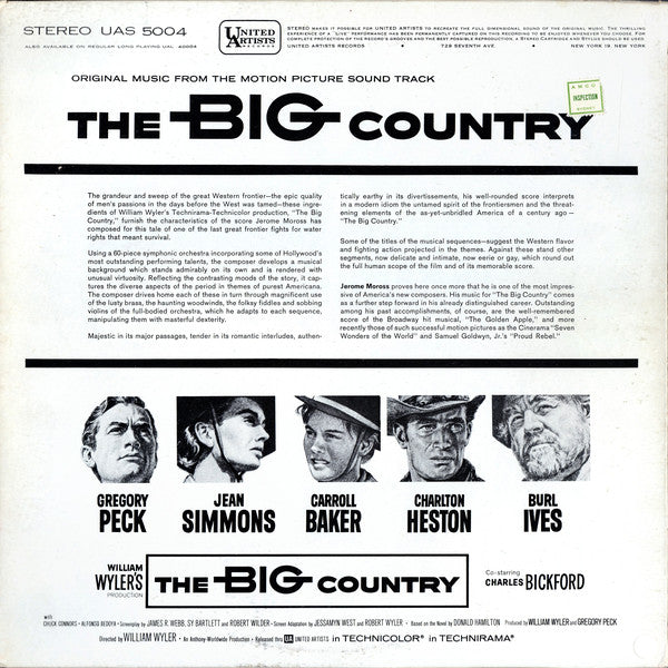 Jerome Moross - The Big Country (Original Music From The Motion Picture Sound Track) - LP