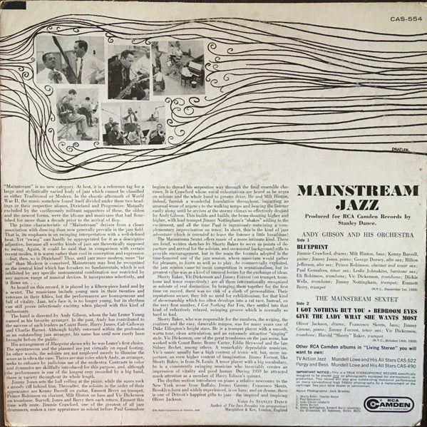 Andy Gibson And His Orchestra / The Mainstream Sextet - Mainstream Jazz - LP