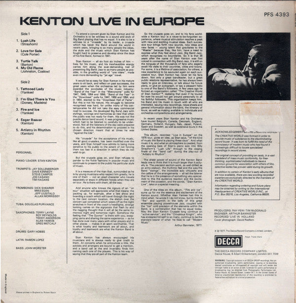 Stan Kenton - Live In Europe - LP