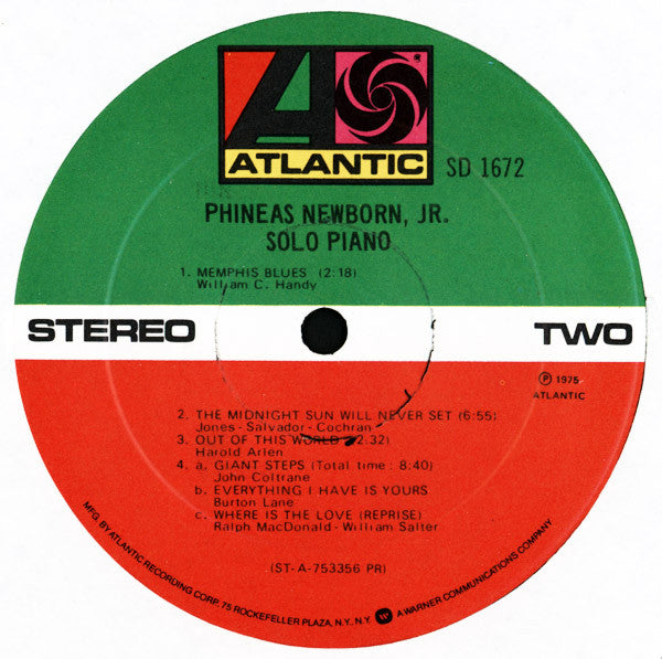 Phineas Newborn, Jr.* - Solo Piano - LP