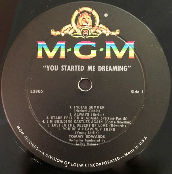 Tommy Edwards - You Started Me Dreaming - LP