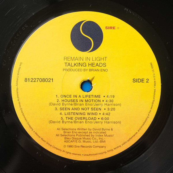 Talking Heads - Remain In Light - LP