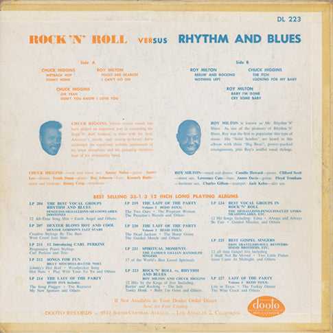 Chuck Higgins / Roy Milton - Rock 'n' Roll Versus Rhythm And Blues - LP