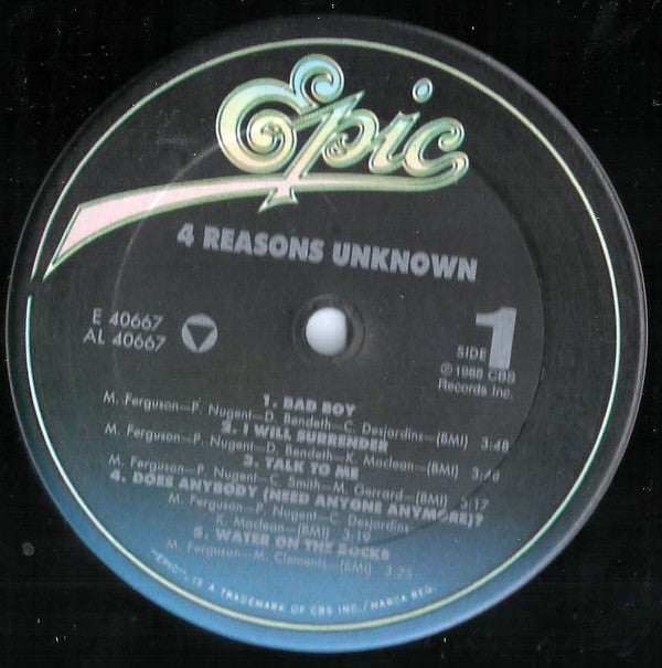 4 Reasons Unknown - 4 Reasons Unknown - LP
