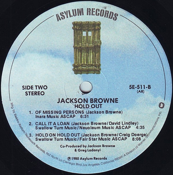 Jackson Browne - Hold Out - LP
