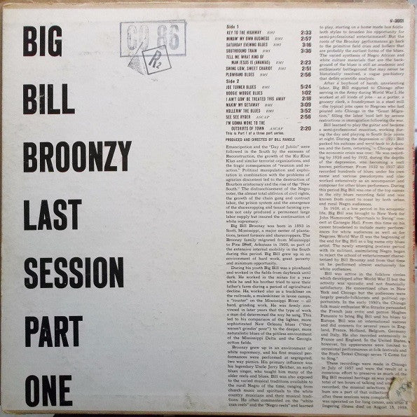 Big Bill Broonzy - Last Session Part 1 - LP