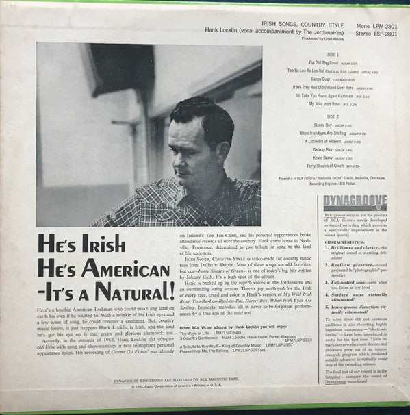 Hank Locklin - Irish Songs, Country Style - LP