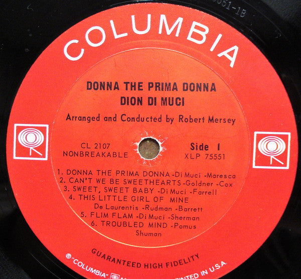 Dion DiMuci* - Donna The Prima Donna - LP