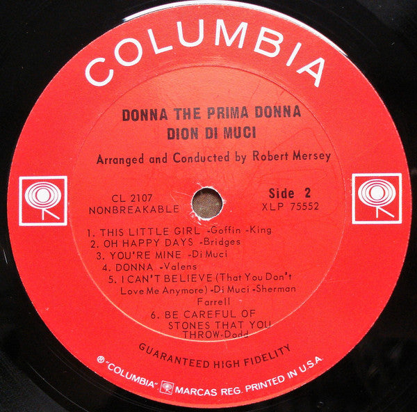 Dion DiMuci* - Donna The Prima Donna - LP