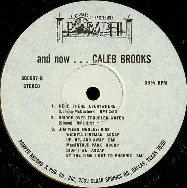 Caleb Brooks - And Now... Caleb Brooks - LP