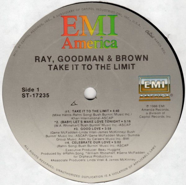 Ray, Goodman & Brown - Take It To The Limit - LP