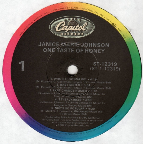 Janice Marie Johnson* - One Taste Of Honey - LP
