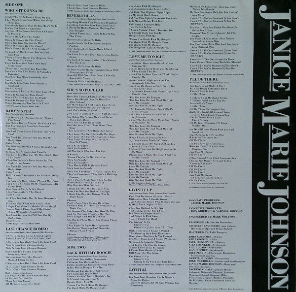 Janice Marie Johnson* - One Taste Of Honey - LP