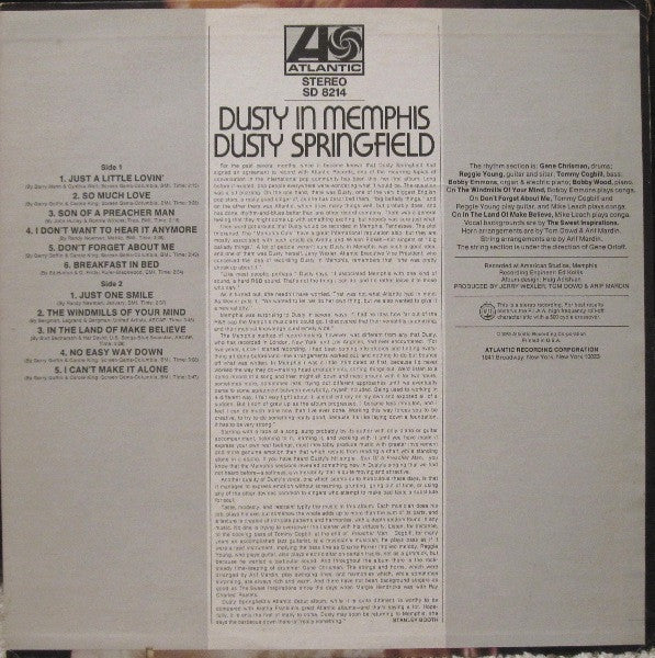 Dusty Springfield - Dusty In Memphis - LP