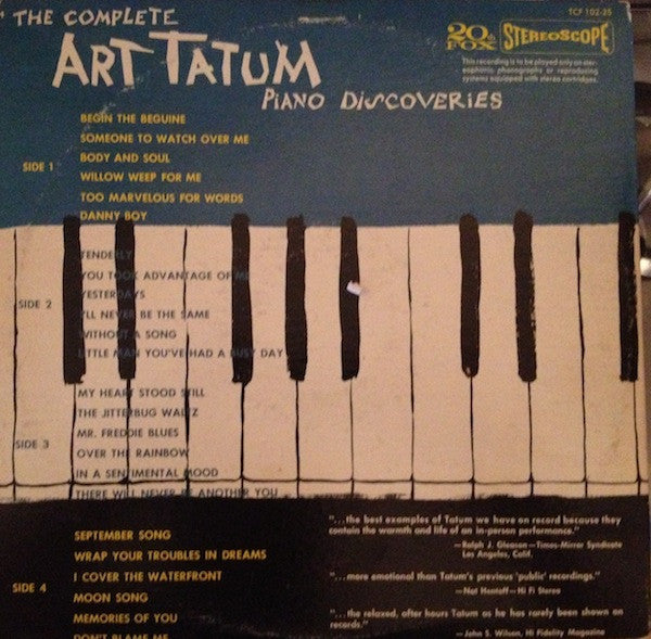 Art Tatum - The Complete Art Tatum Piano Discoveries - LP