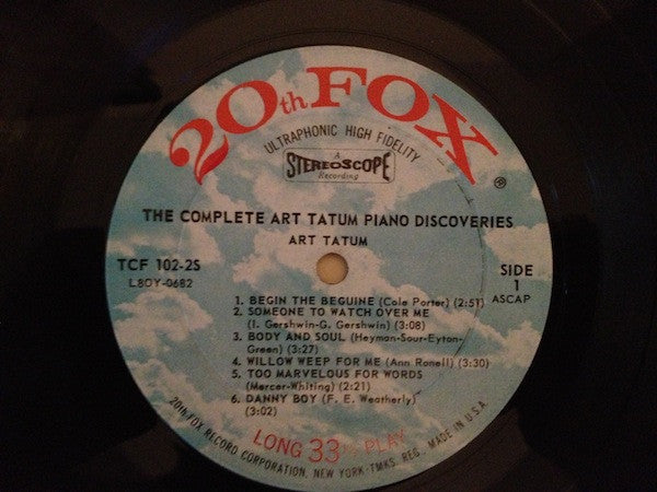 Art Tatum - The Complete Art Tatum Piano Discoveries - LP