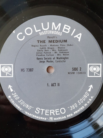 Menotti* - Regina Resnik, Judith Blegen, Opera Society of Washington, Jorge Mester - The Medium - LP