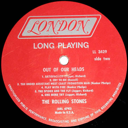 The Rolling Stones - Out Of Our Heads - LP