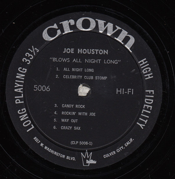 Joe Houston - Rocks And Rolls All Nite Long - LP