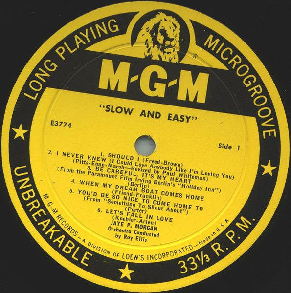 Jaye P. Morgan - Slow & Easy - LP