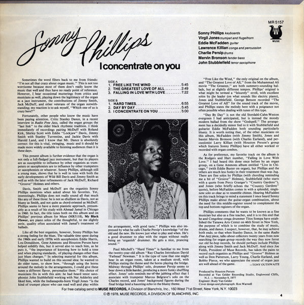 Sonny Phillips - I Concentrate On You - LP