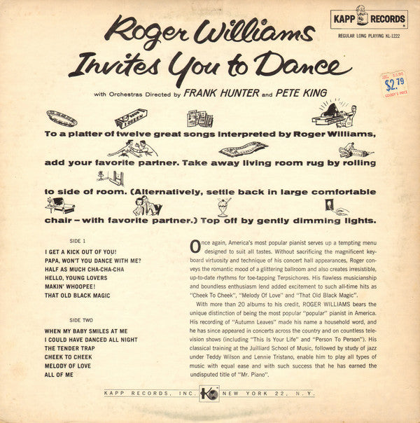 Roger Williams (2) - Invites You To Dance - LP
