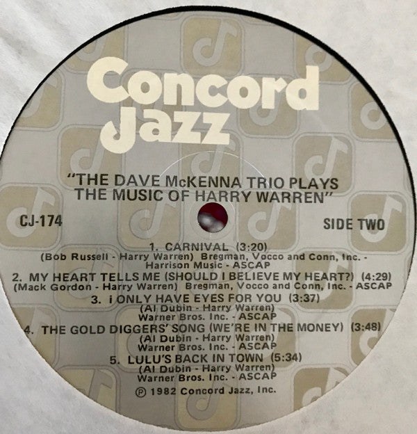 The Dave McKenna Trio - Plays The Music Of Harry Warren - LP