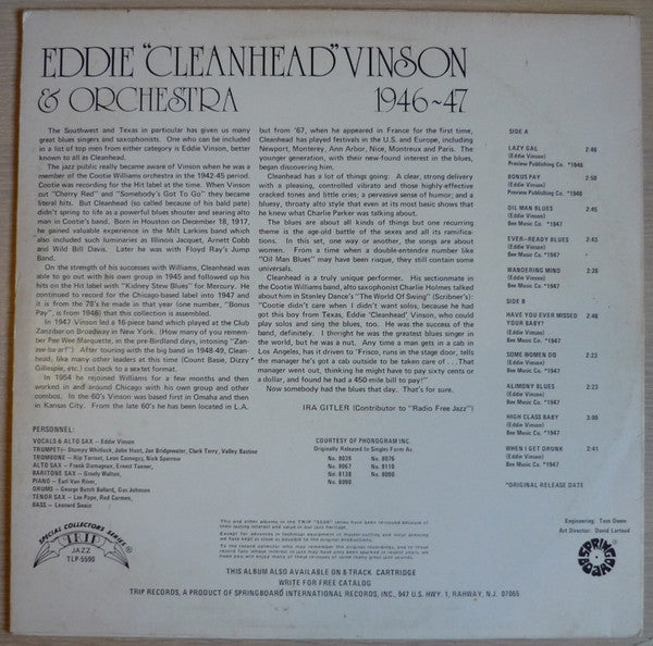 Eddie "Cleanhead" Vinson & Orchestra* - 1946-47 - LP