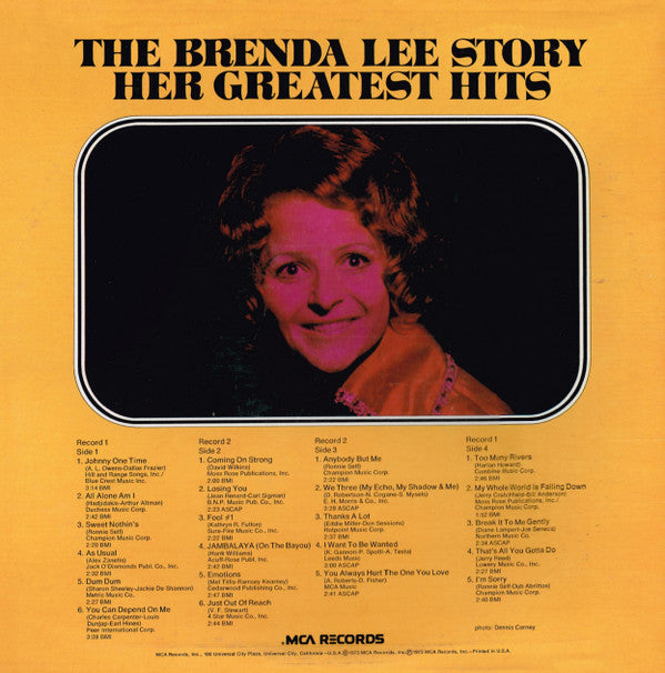 Brenda Lee - The Brenda Lee Story Her Greatest Hits - LP