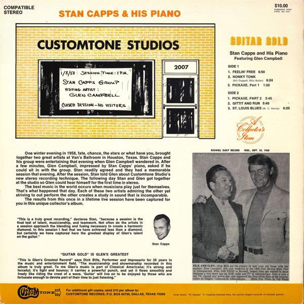 Stan Capps And His Piano Featuring Glen Campbell - Guitar Gold - LP