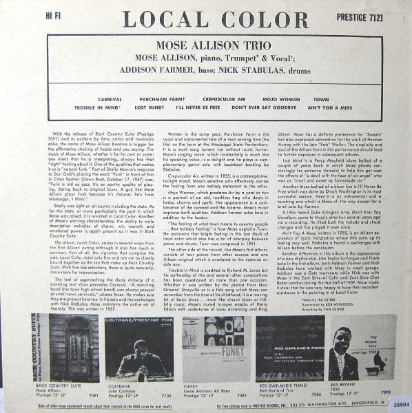 Mose Allison - Local Color - LP
