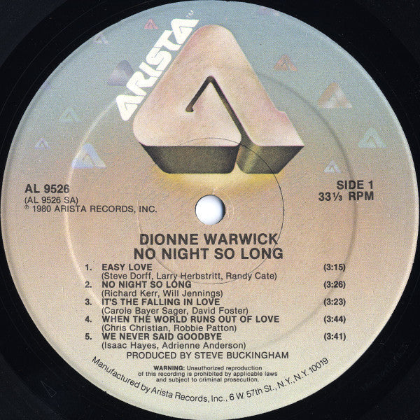Dionne Warwick - No Night So Long - LP