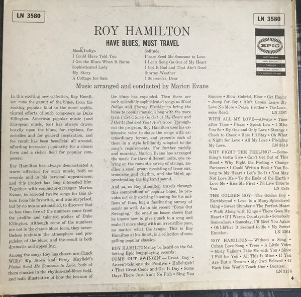Roy Hamilton  - Have Blues Must Travel - LP