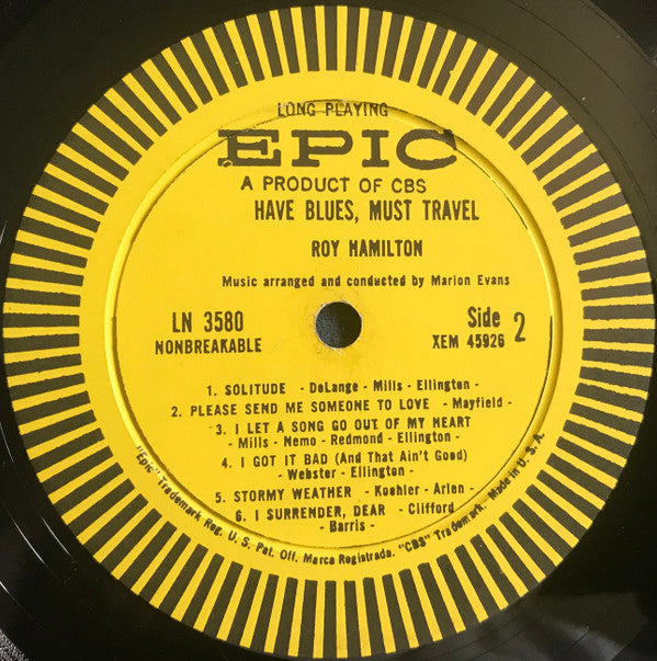 Roy Hamilton  - Have Blues Must Travel - LP