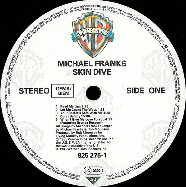 Michael Franks - Skin Dive - LP