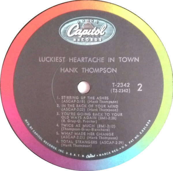 Hank Thompson And His Brazos Valley Boys - Luckiest Heartache In Town - LP