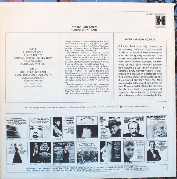 George Hamilton IV - Your Cheatin' Heart - LP
