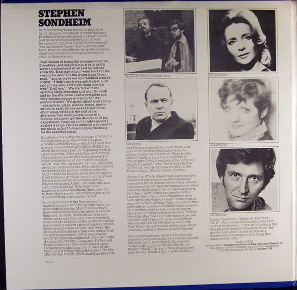 Millicent Martin, Julia McKenzie (2), David Kernan Directed By Ned Sherrin - Side By Side By Sondheim - LP